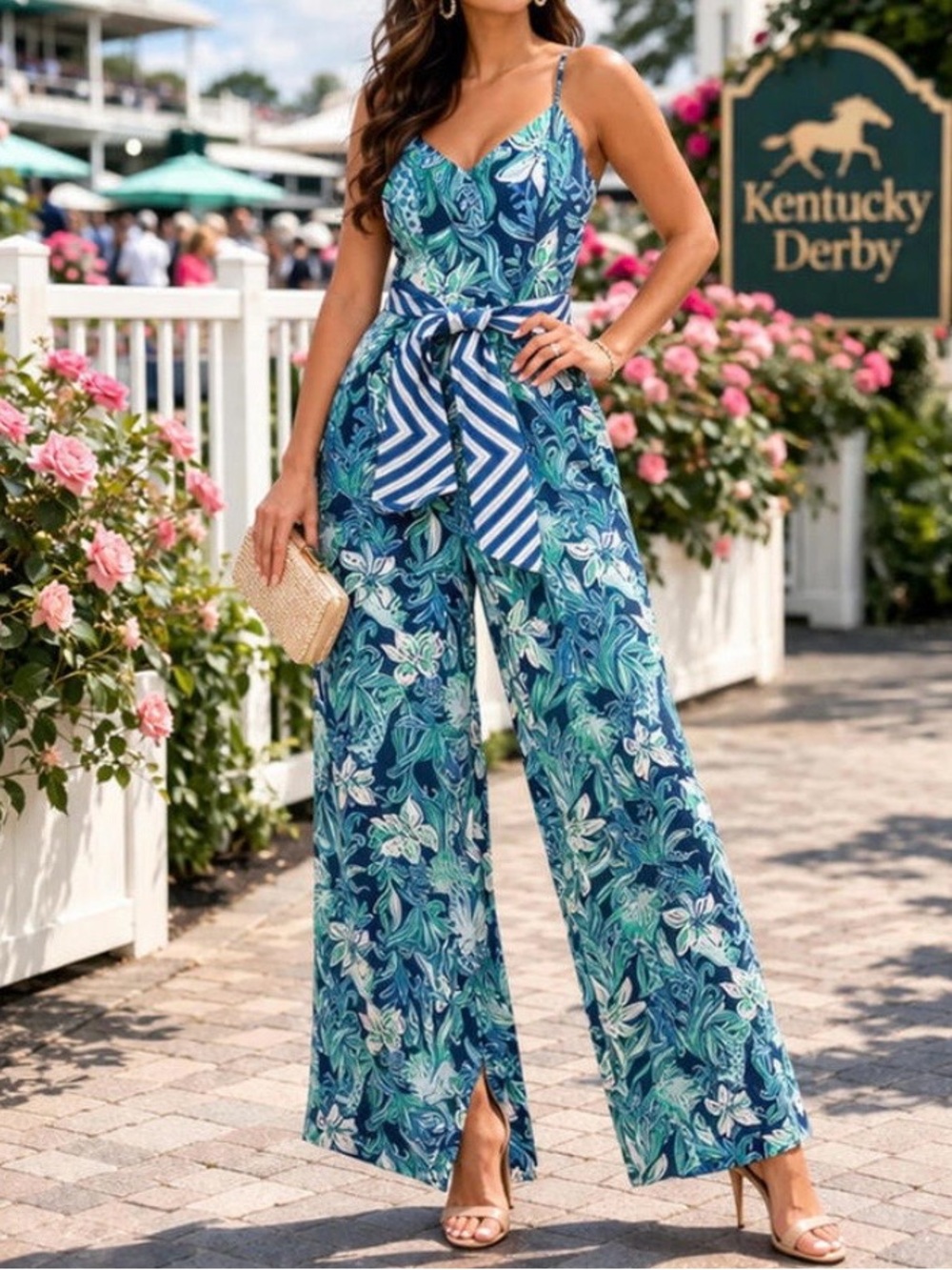 Lilly Pulitzer Nila Jumpsuit High Tide Navy Take It Or Leaf It Giraffes